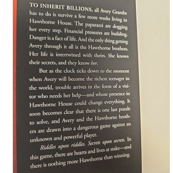 The Final Gambit Book 3 The Inheritance Games Hardcover Jennifer Lynn Barnes NEW - Picture 5 of 6